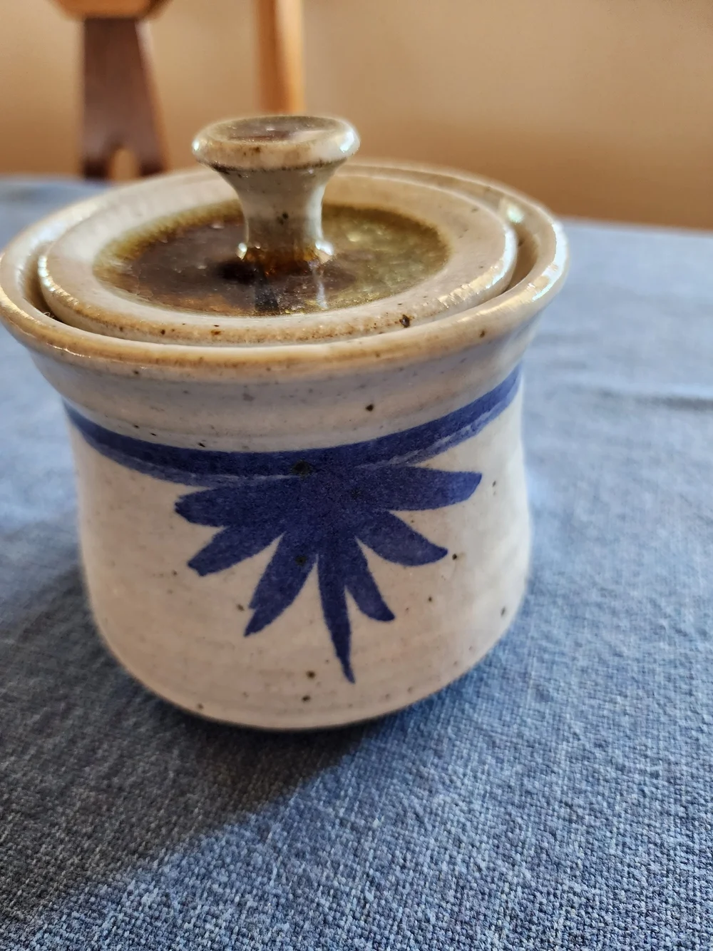 Vintage Signed Pottery Crock With Lid